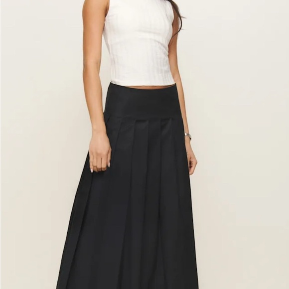 Reformation Black A-Line Maxi Skirt for Work